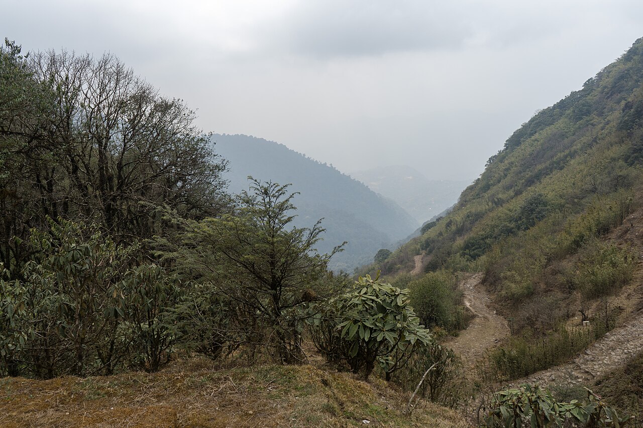 Hills and mountains of Ilam district, seen from Gairibans, eastern Nepal